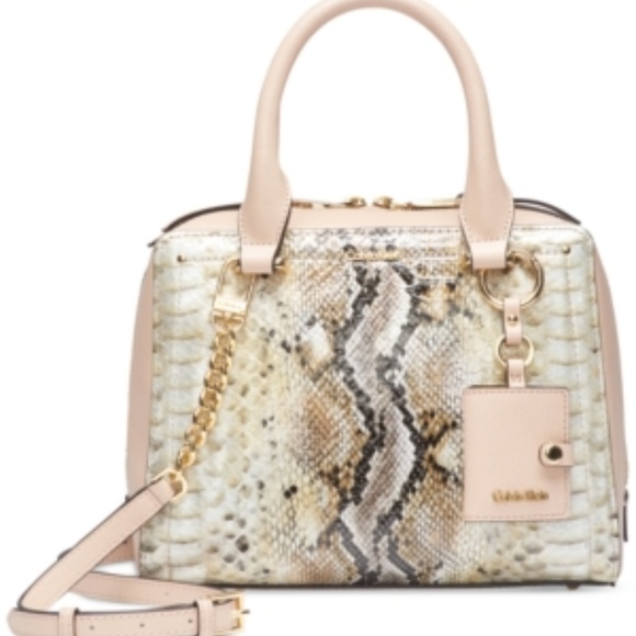 Calvin Klein Handbags - SOLD! Calvin Klein NWT $298 Boxy Snakeskin Satchel